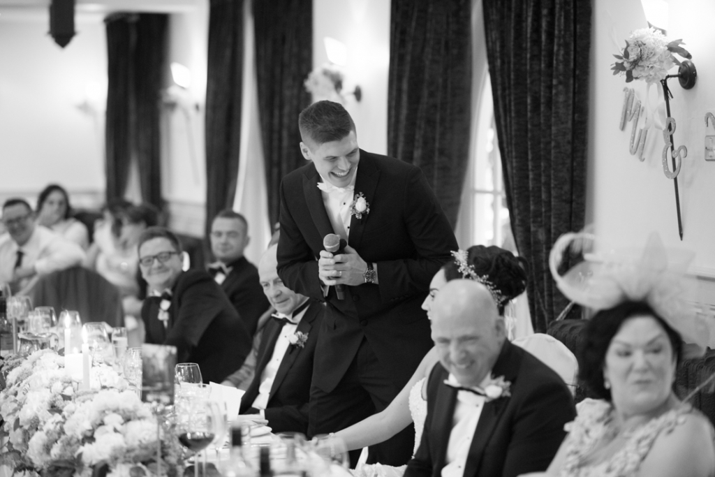 Groom giving his wedding speech