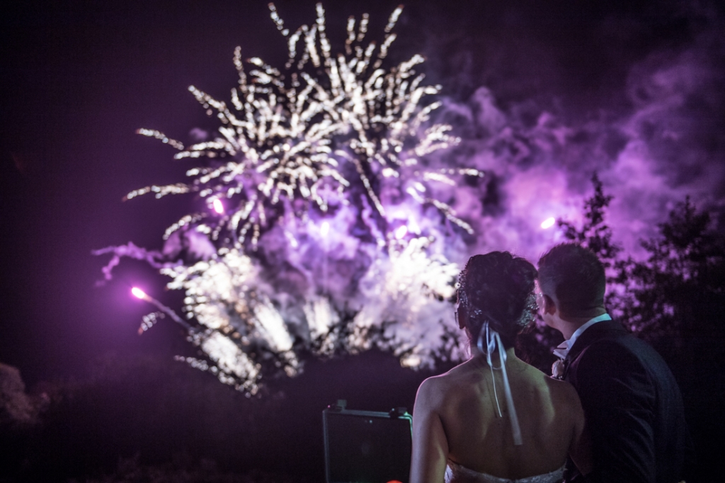 Wedding fireworks at Brooklodge Hotel 