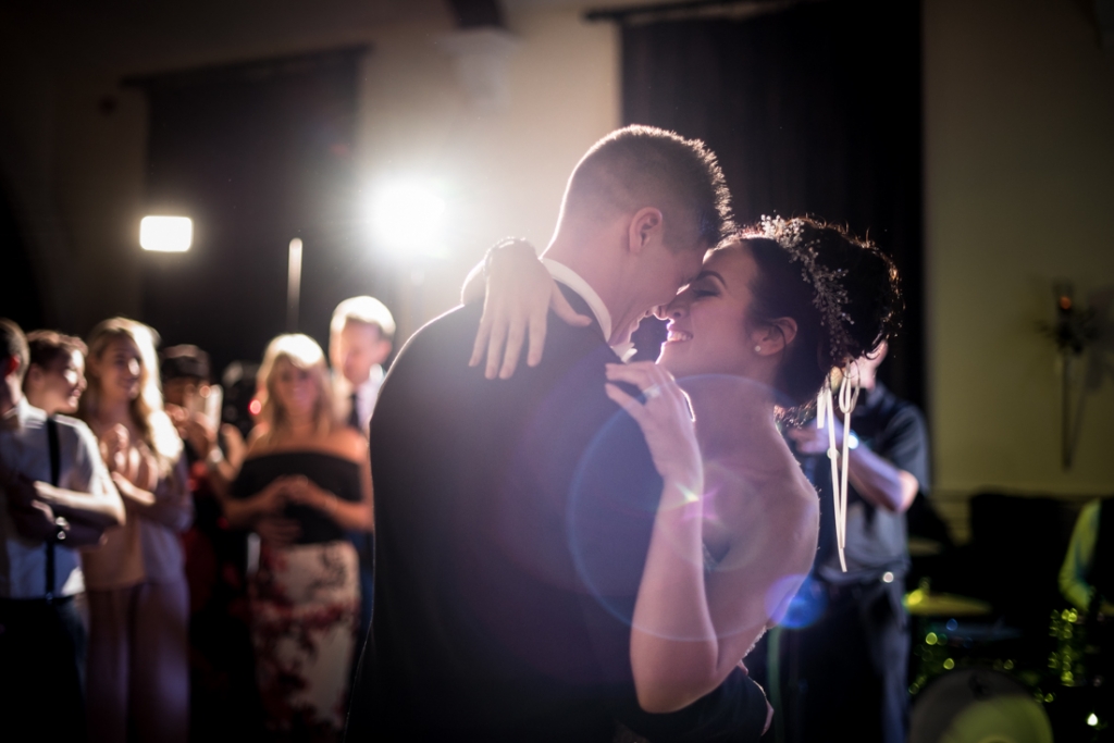 Bride and groom dancing their first dance