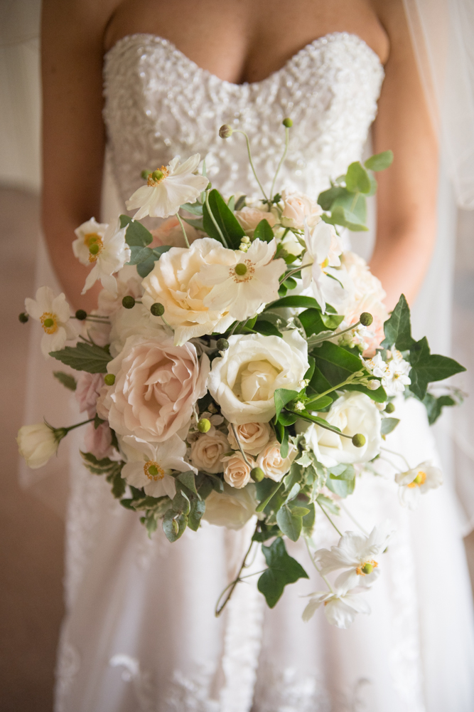 Bride holding her wedding bouquet