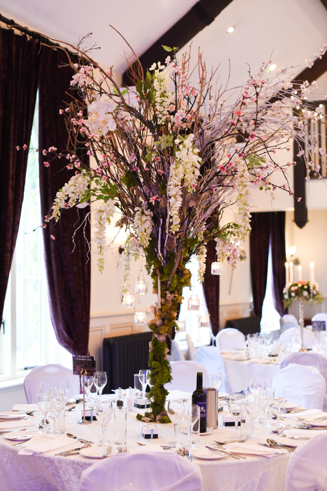 Centre pieces on the tables for the brooklodge wedding