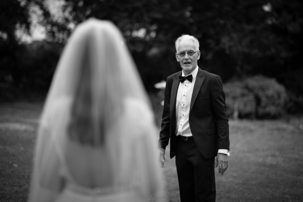 radisson blu wedding father of the bride seeing the bride