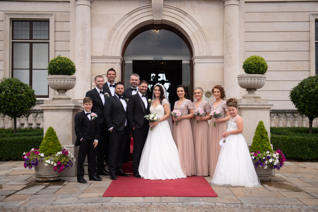 radisson blu wedding bridal party front door at radisson blu saint helens