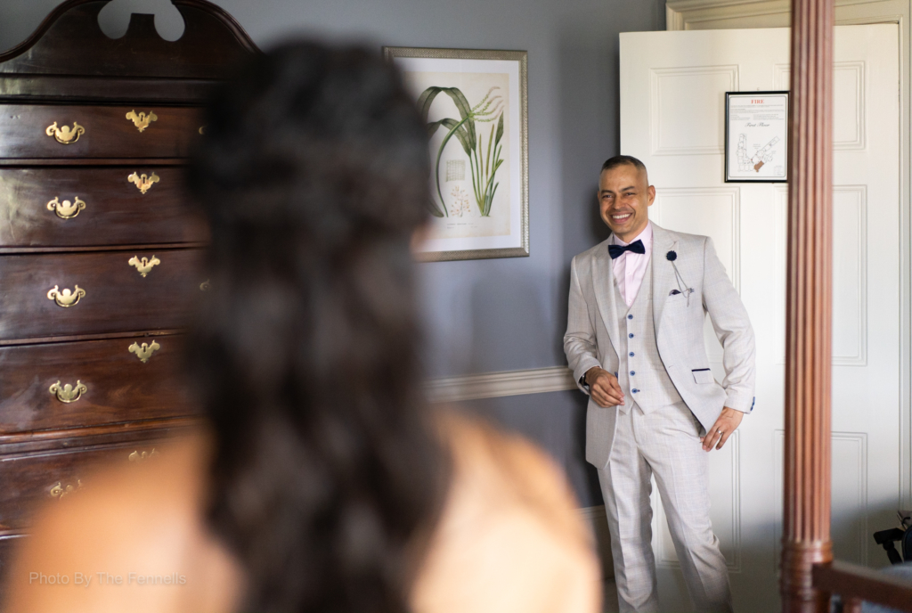 Sarah Roberts brother seeing her in her wedding dress for the first time