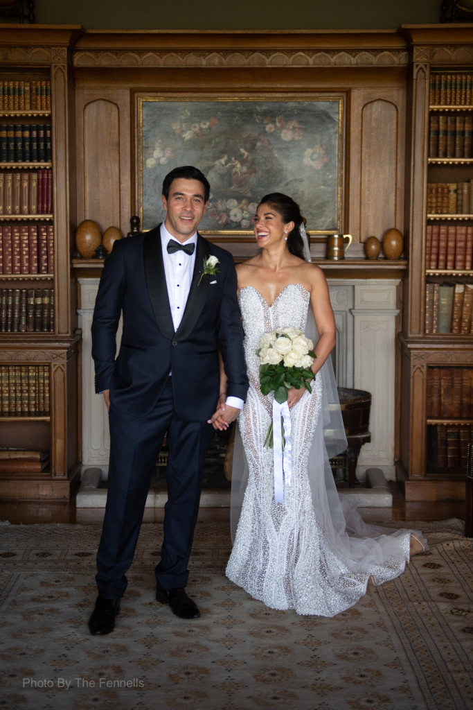 Sarah Roberts and James Stewart in the library at Luttrellstown Castle