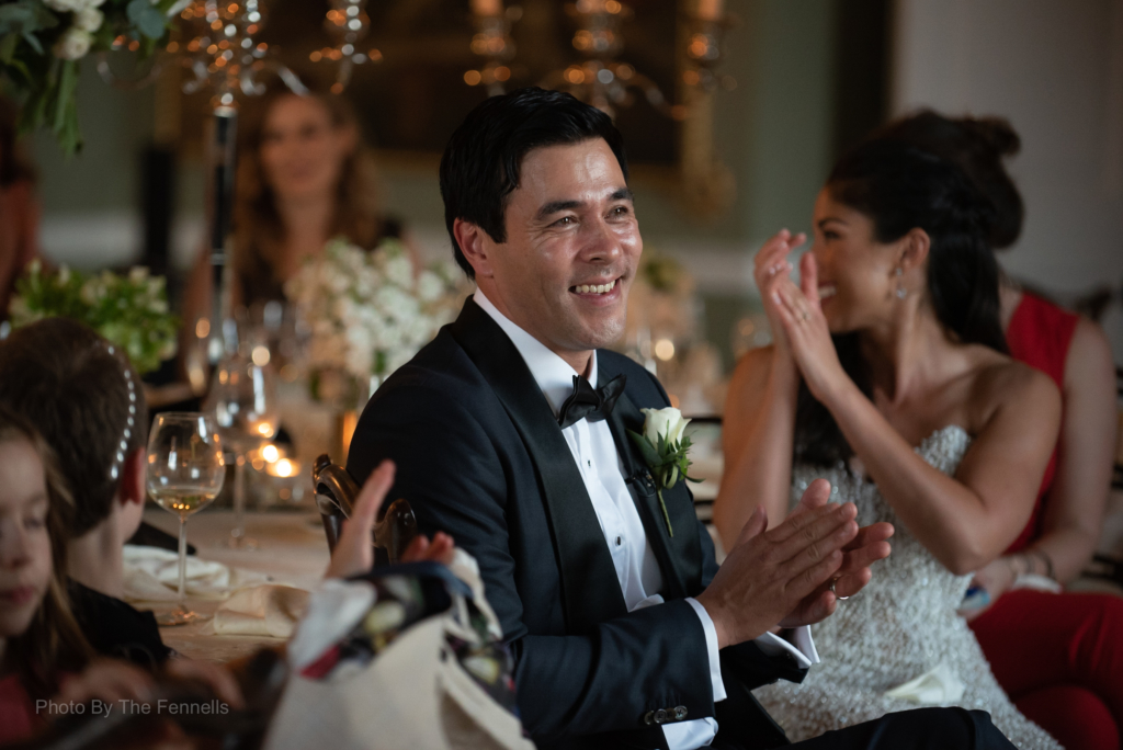 James Stewart smiling through the wedding speeches