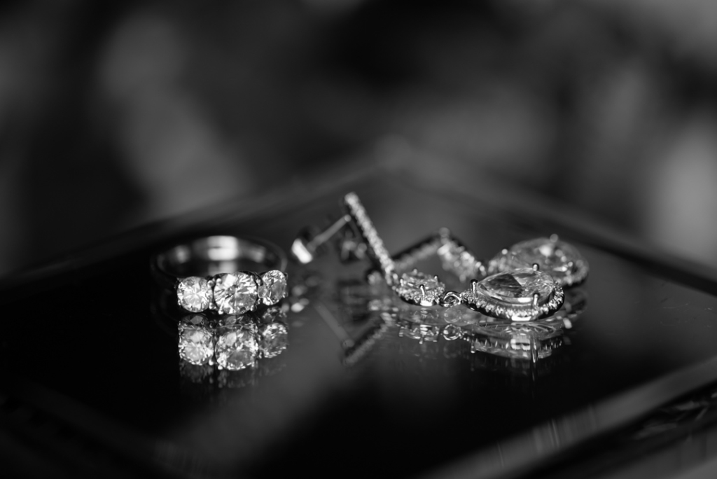 Brides engagement ring & earrings