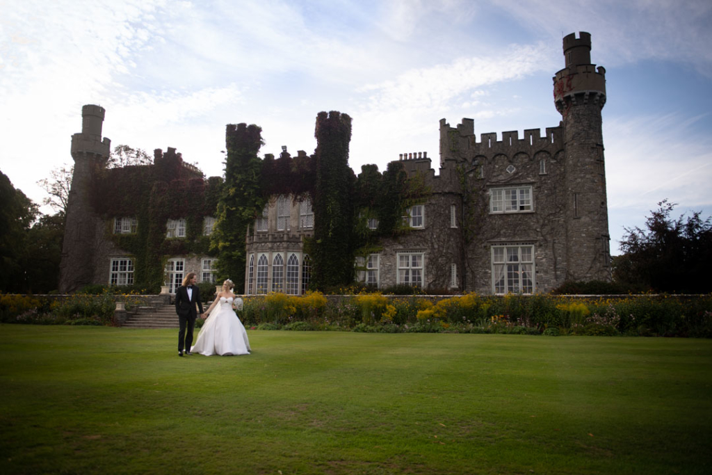 Luttrellstown Castle wedding in ireland with bride and groom