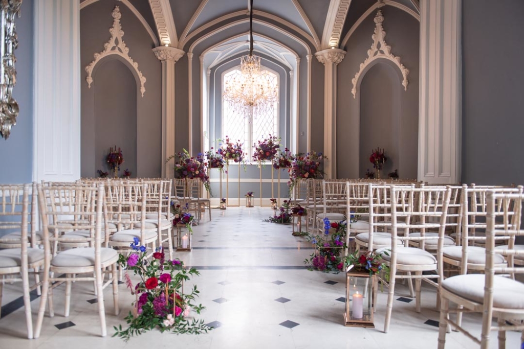 Empty wedding ceremony room in Luttrellstown Castle