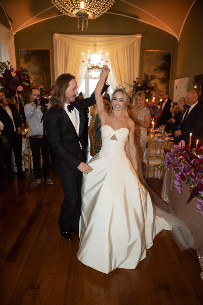 Bride and Groom dancing at their Luttrellstown Castle wedding