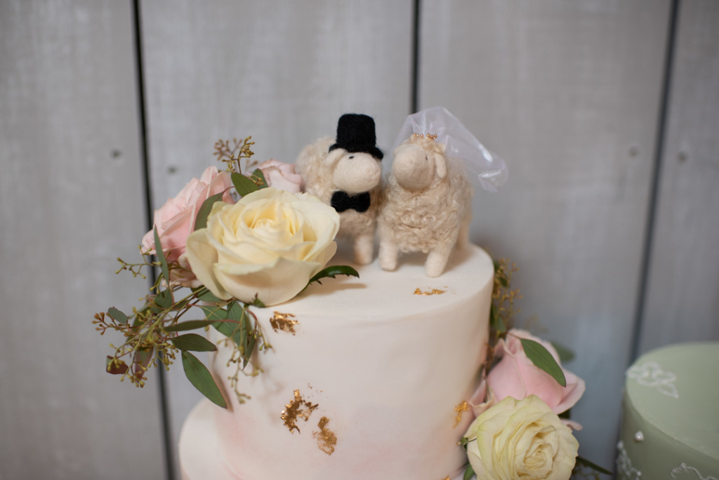 Sheep wedding cake topper at Ballymagarvey Village