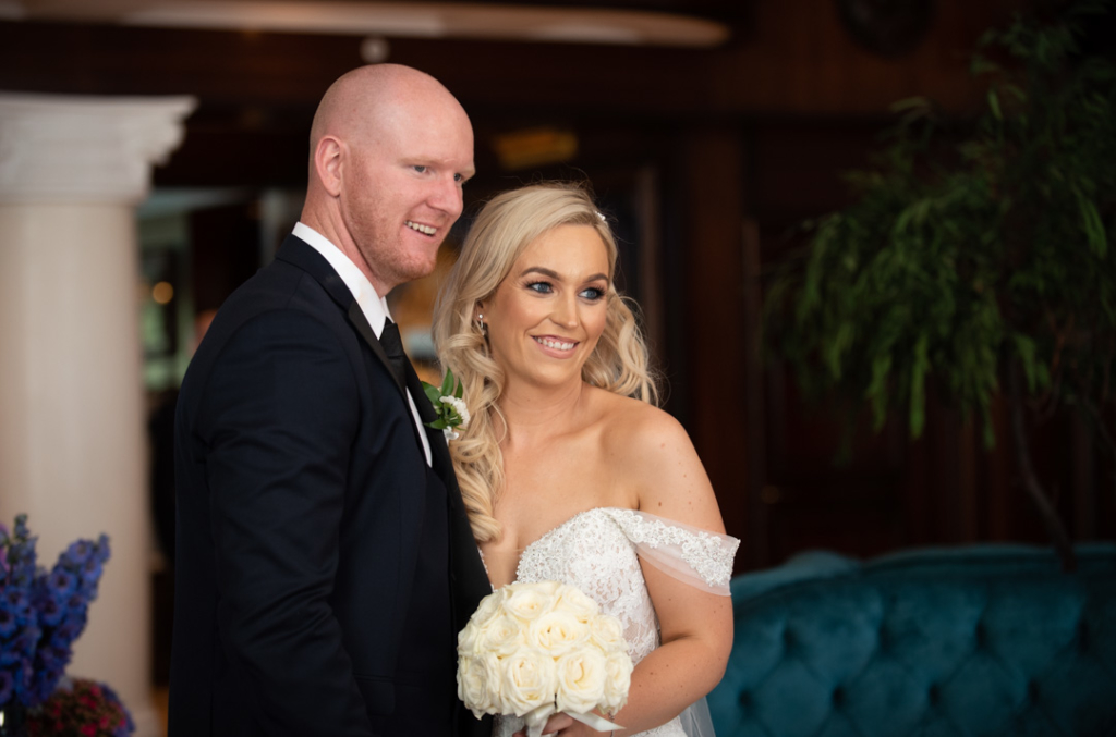 Bride and Groom in the Powerscourt Hotel