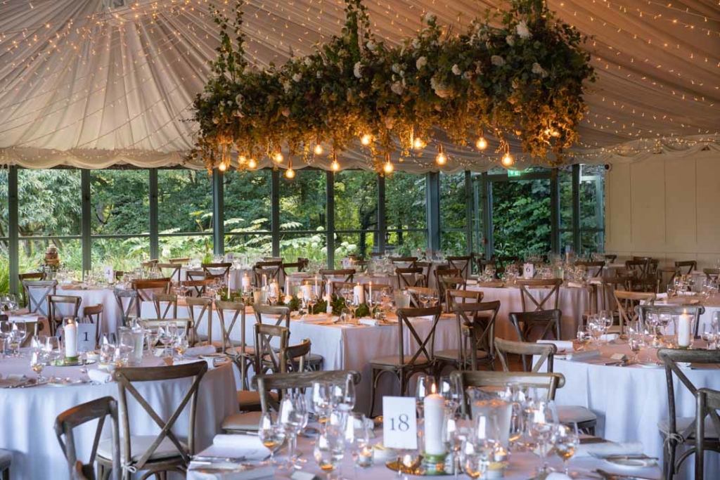 Inside the Marquee at the Virginia Park Lodge wedding